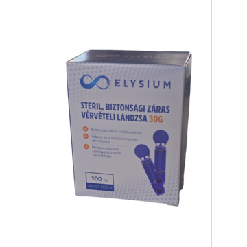 Elysium steril, biztonsági záras vérvételi lándzsa 30G - 100 db