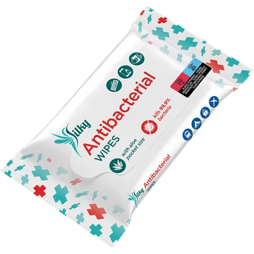 Silky Antibacterial 25 lapos visszazárható antibakteriális törlőkendő 