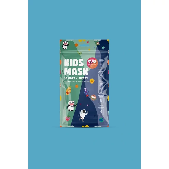 Submed type II 3-rétegű, egyszer használatos gyermek orvosi arcmaszk - 10 db - Kék