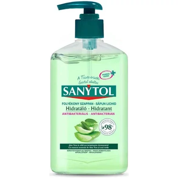 Sanytol Fertőtlenítő Folyékony szappan Aloe Vera & Zöld Tea 250ml