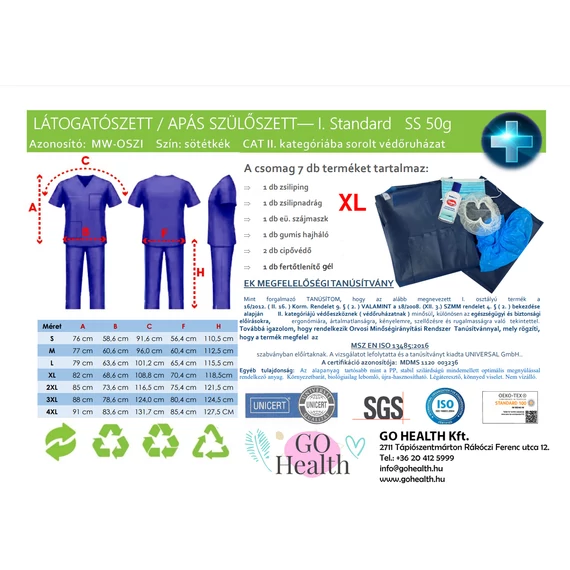 GO Health Látogató szett/Apás szülés szett  - XL