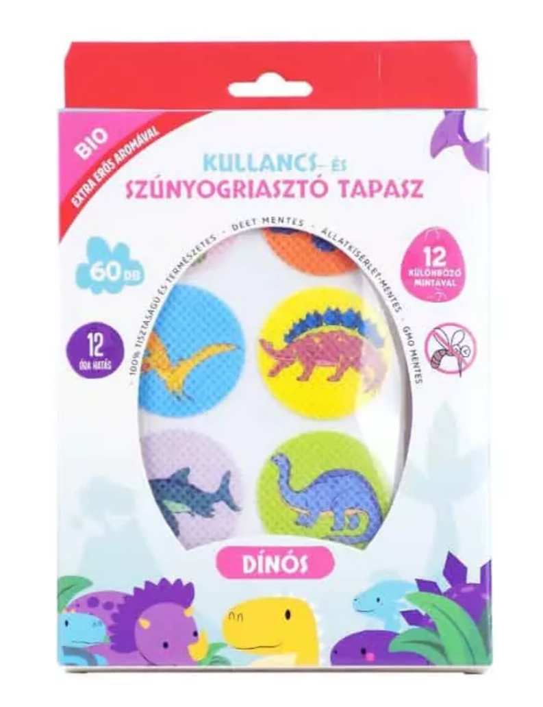 Elysium kullancs- és szúnyogriasztó állatos tapasz intenzívebb aromával (3 éves kortól) - Dínós