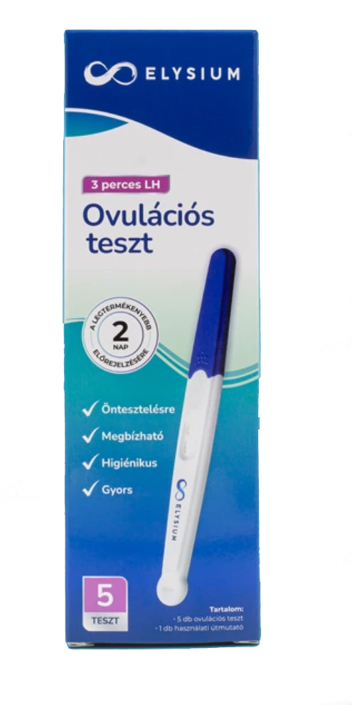Elysium ovulációs teszt - LH 30 mIU/ml - 5 db  - <strong>Vásárlásához ingyenes ajándék terhességi tesztcsík</strong>